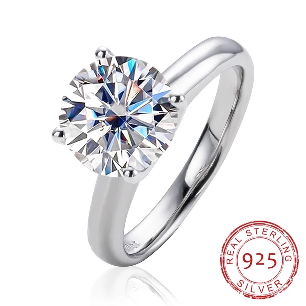 0.5-2Ct Round Cut Lab Diamond White gold Solitaire Ring